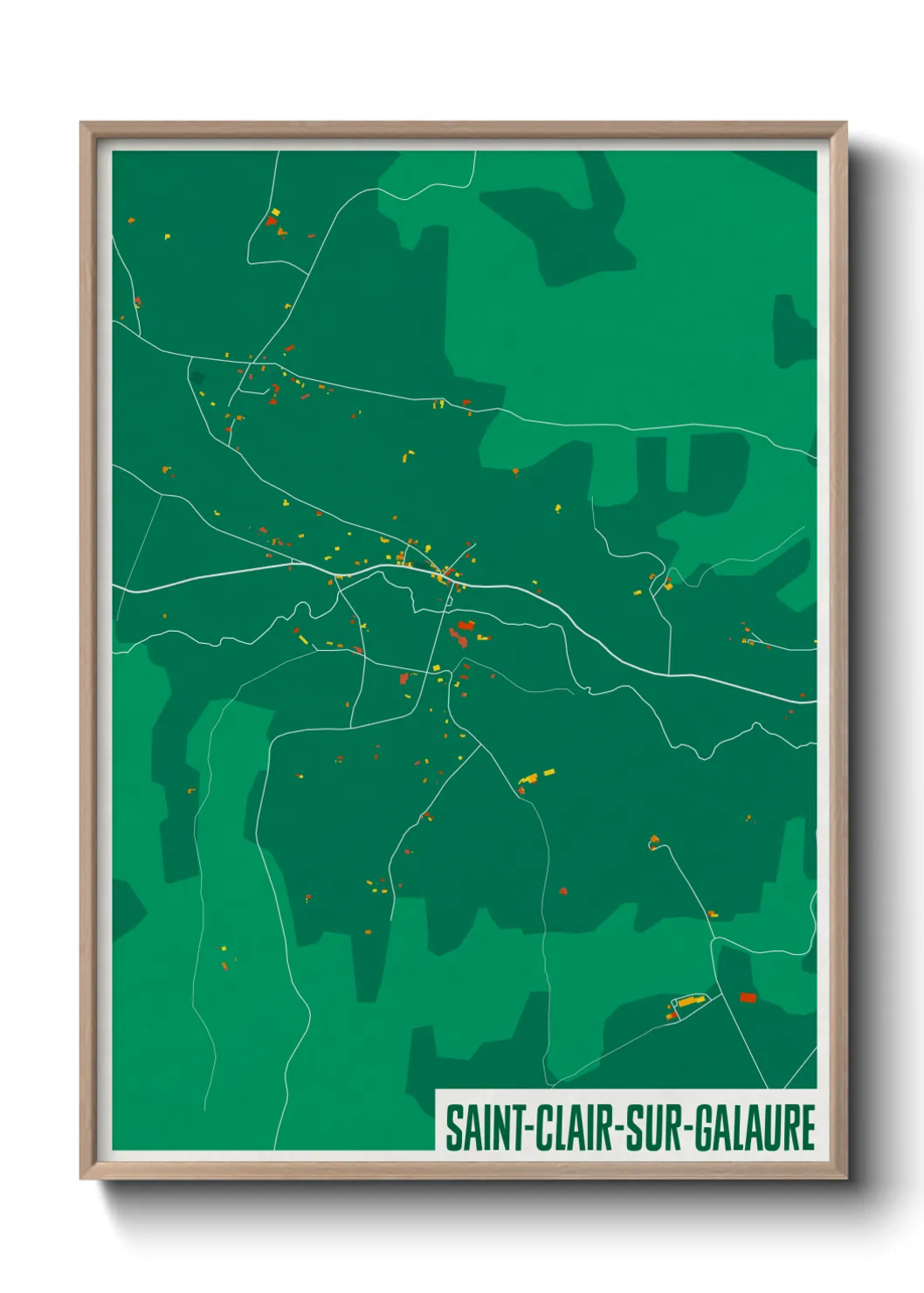 Une affiche de carte sur Saint-Clair-sur-Galaure