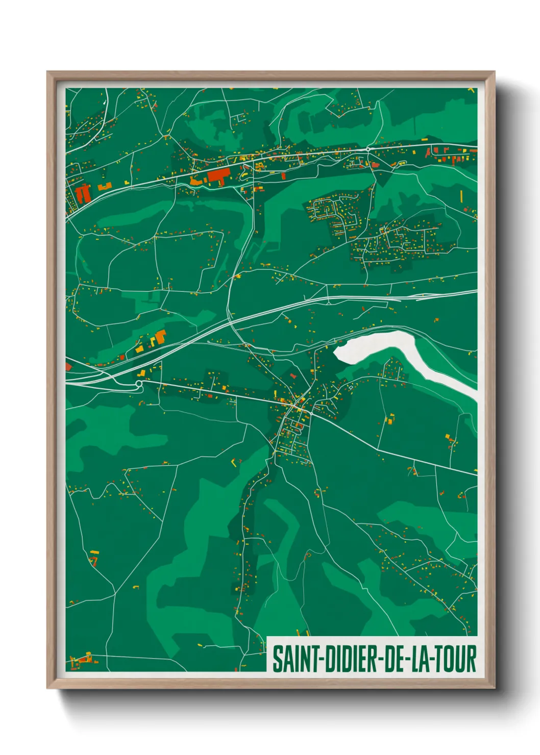 Une affiche de carte sur Saint-Didier-de-la-Tour