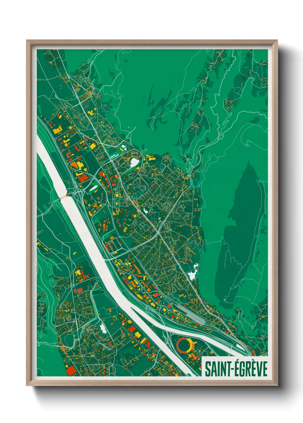 Une affiche de carte sur Saint-Égrève