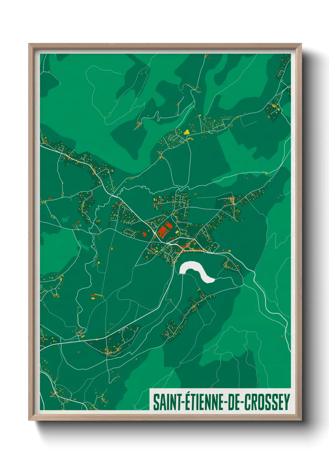 Une affiche de carte sur Saint-Étienne-de-Crossey