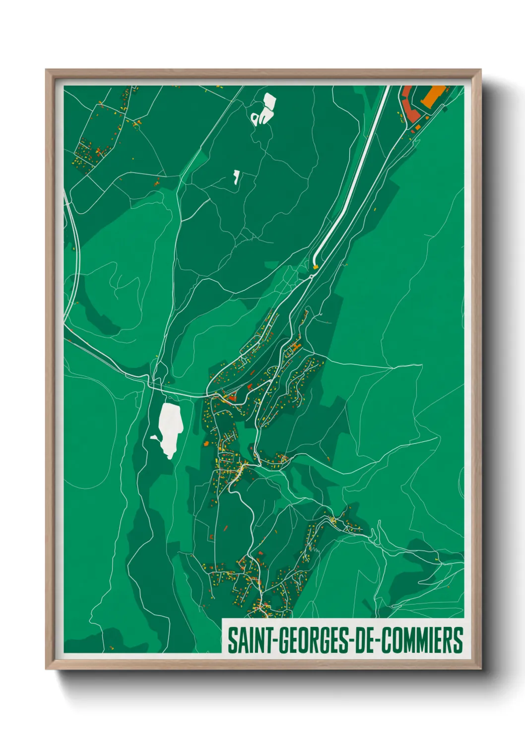 Une affiche de carte sur Saint-Georges-de-Commiers