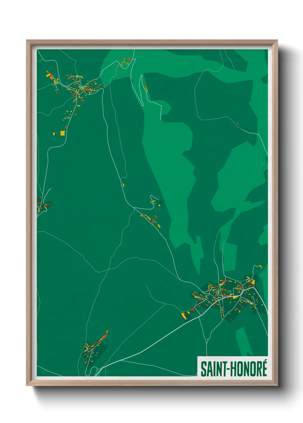 Une affiche de carte sur Saint-Honoré