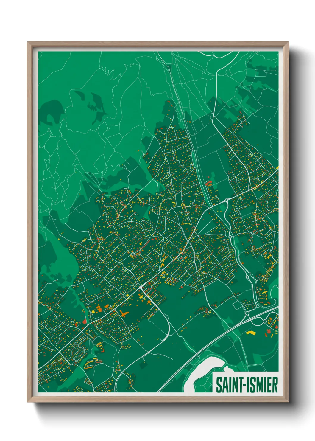 Une affiche de carte sur Saint-Ismier