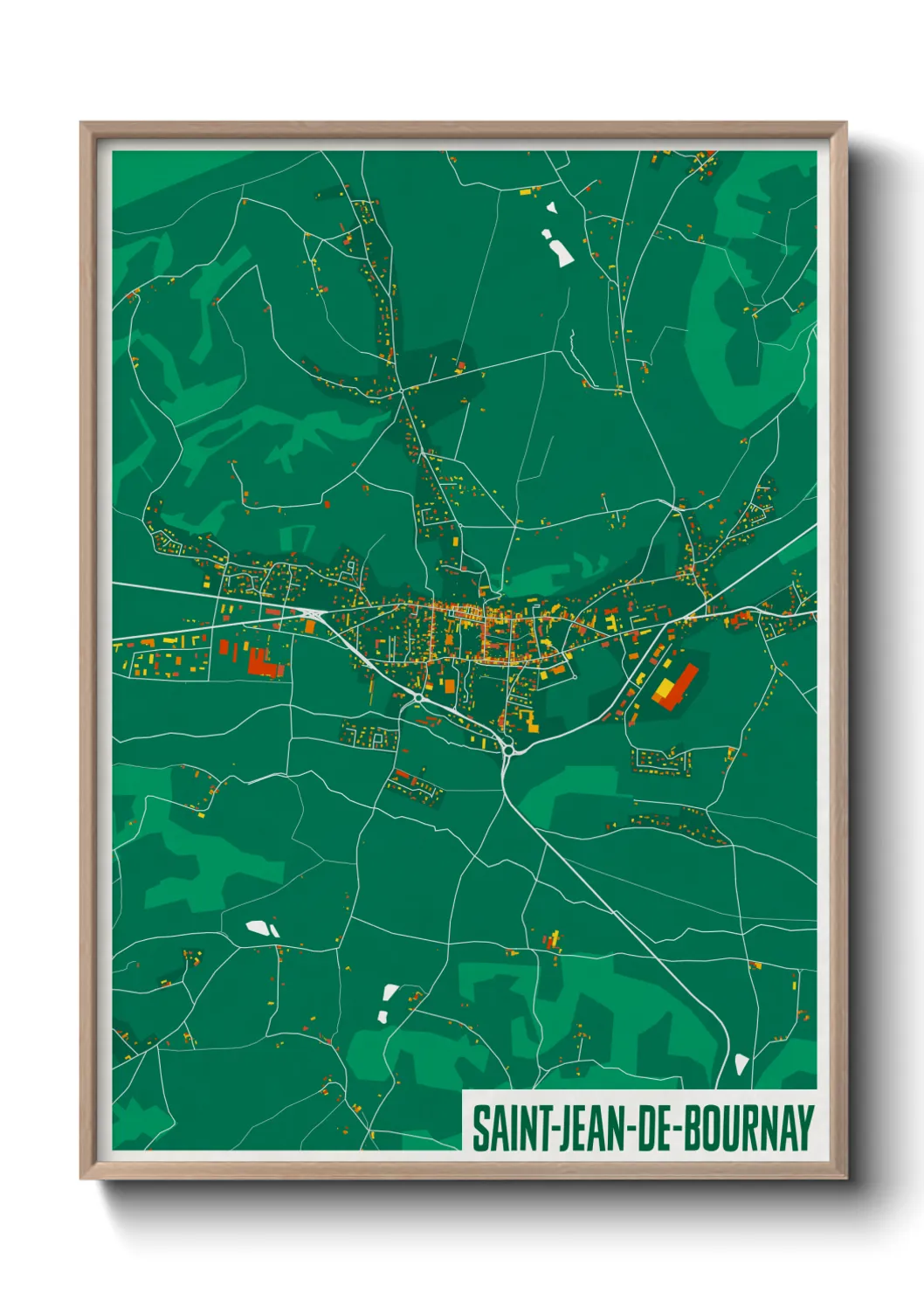 Une affiche de carte sur Saint-Jean-de-Bournay
