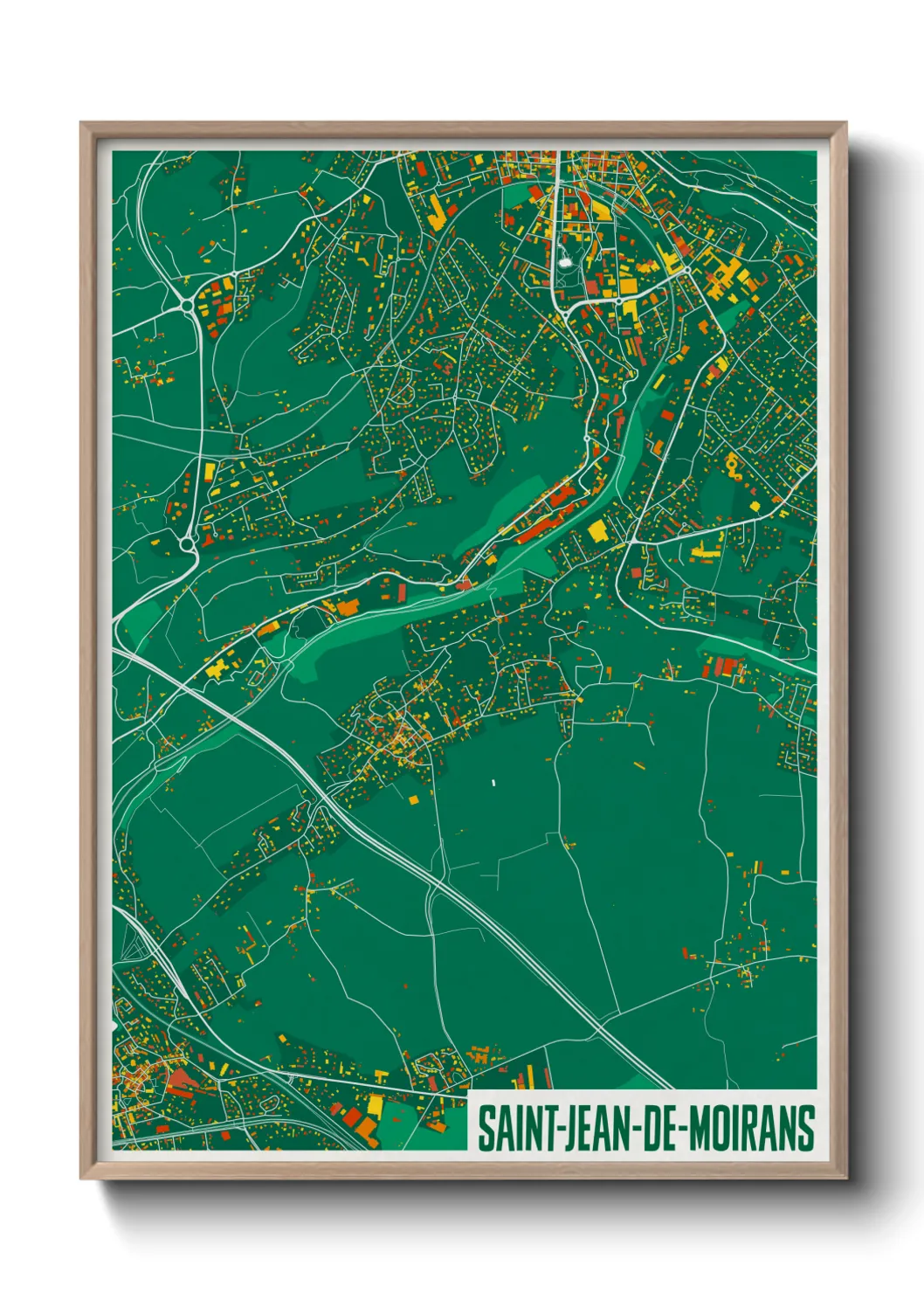 Une affiche de carte sur Saint-Jean-de-Moirans