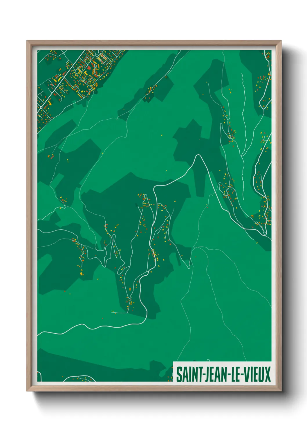 Une affiche de carte sur Saint-Jean-le-Vieux