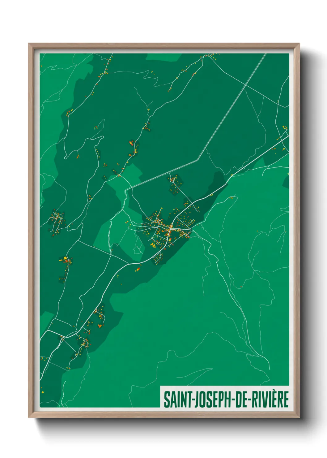 Une affiche de carte sur Saint-Joseph-de-Rivière