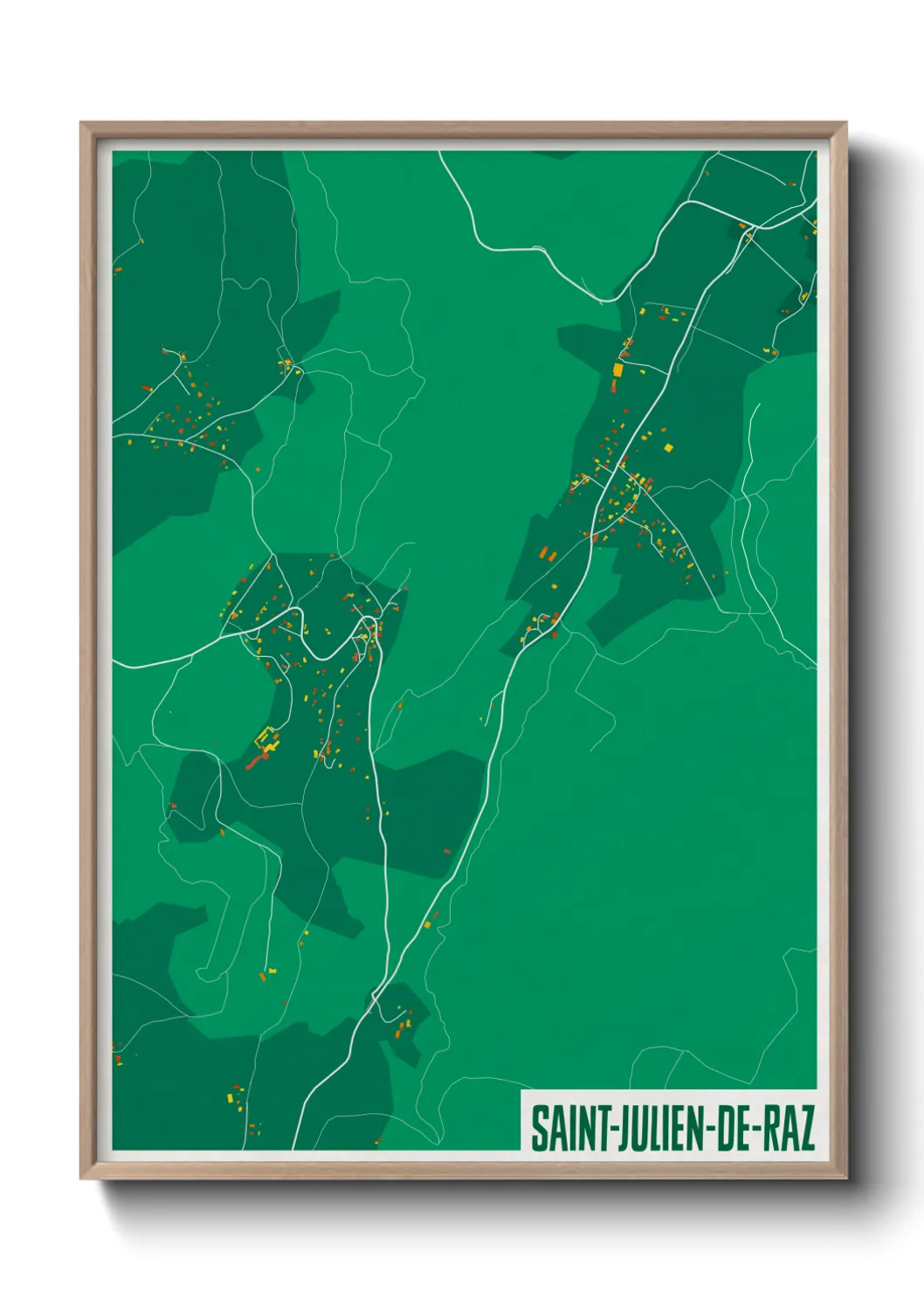 Une affiche de carte sur Saint-Julien-de-Raz