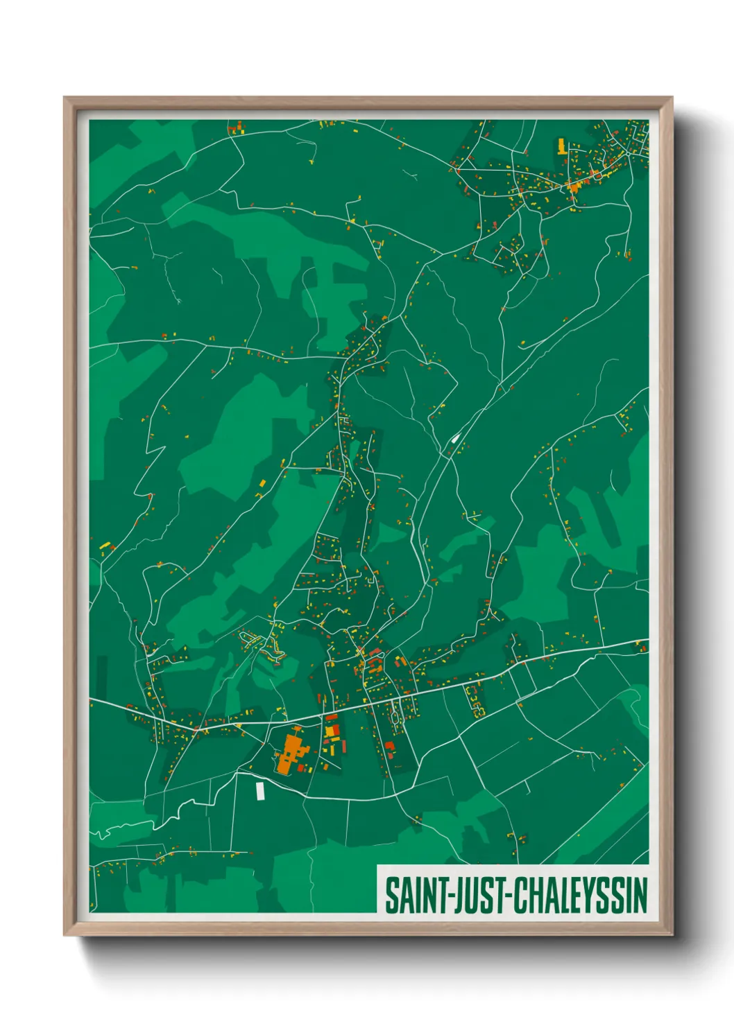 Une affiche de carte sur Saint-Just-Chaleyssin