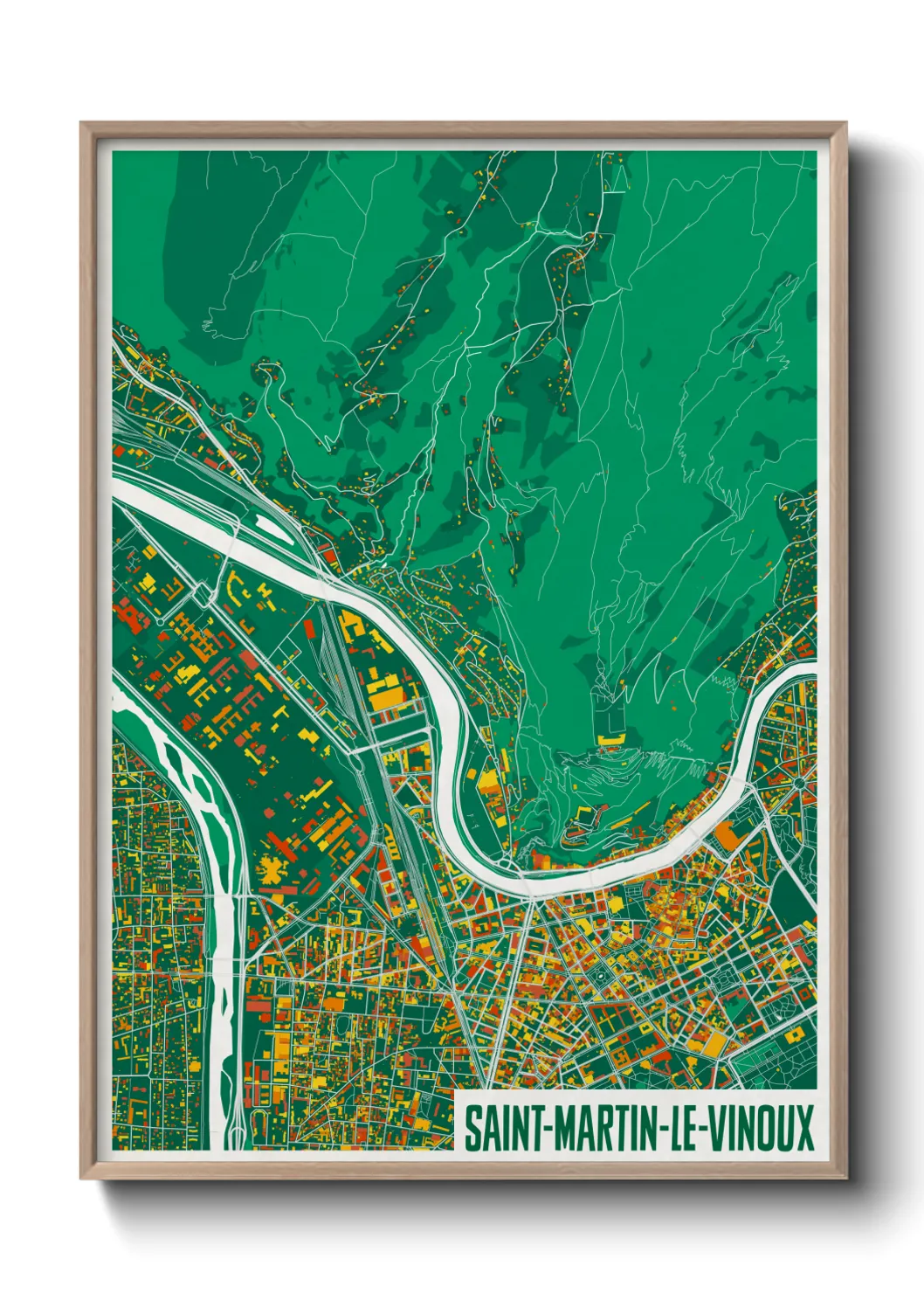 Une affiche de carte sur Saint-Martin-le-Vinoux