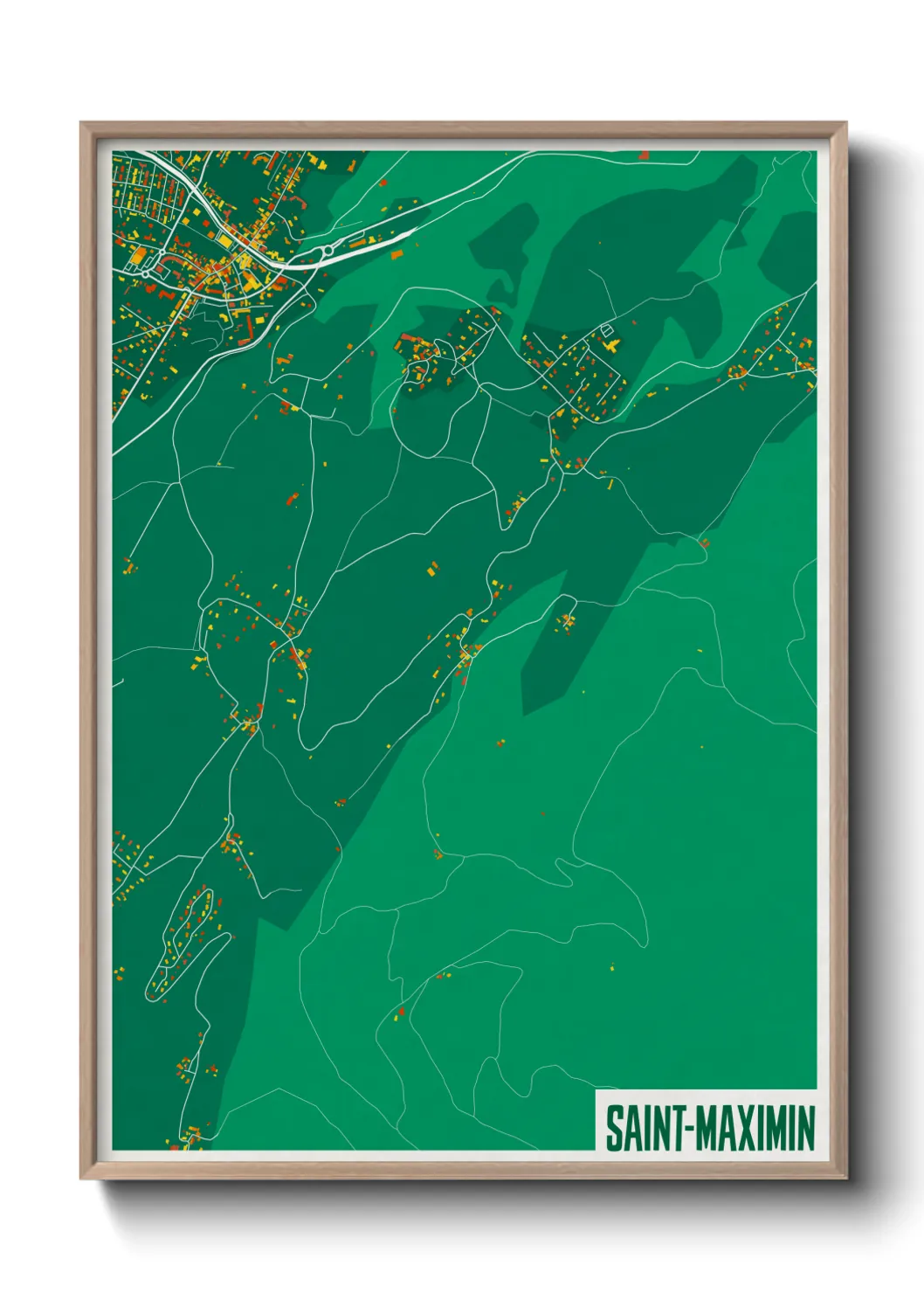 Une affiche de carte sur Saint-Maximin