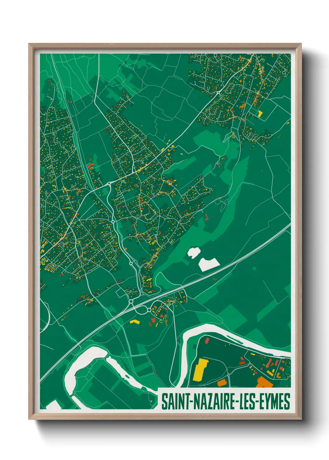 Une affiche de carte sur Saint-Nazaire-les-Eymes