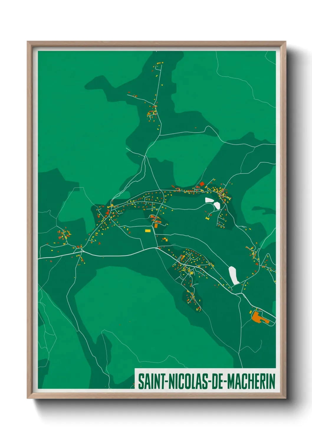 Une affiche de carte sur Saint-Nicolas-de-Macherin