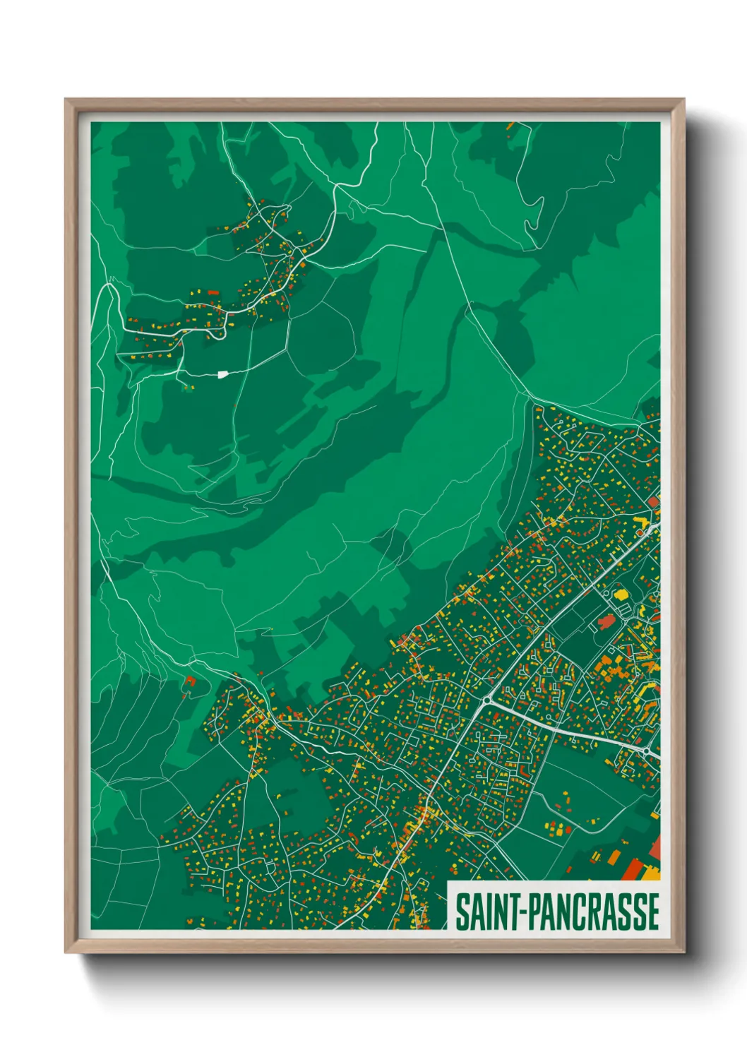 Une affiche de carte sur Saint-Pancrasse