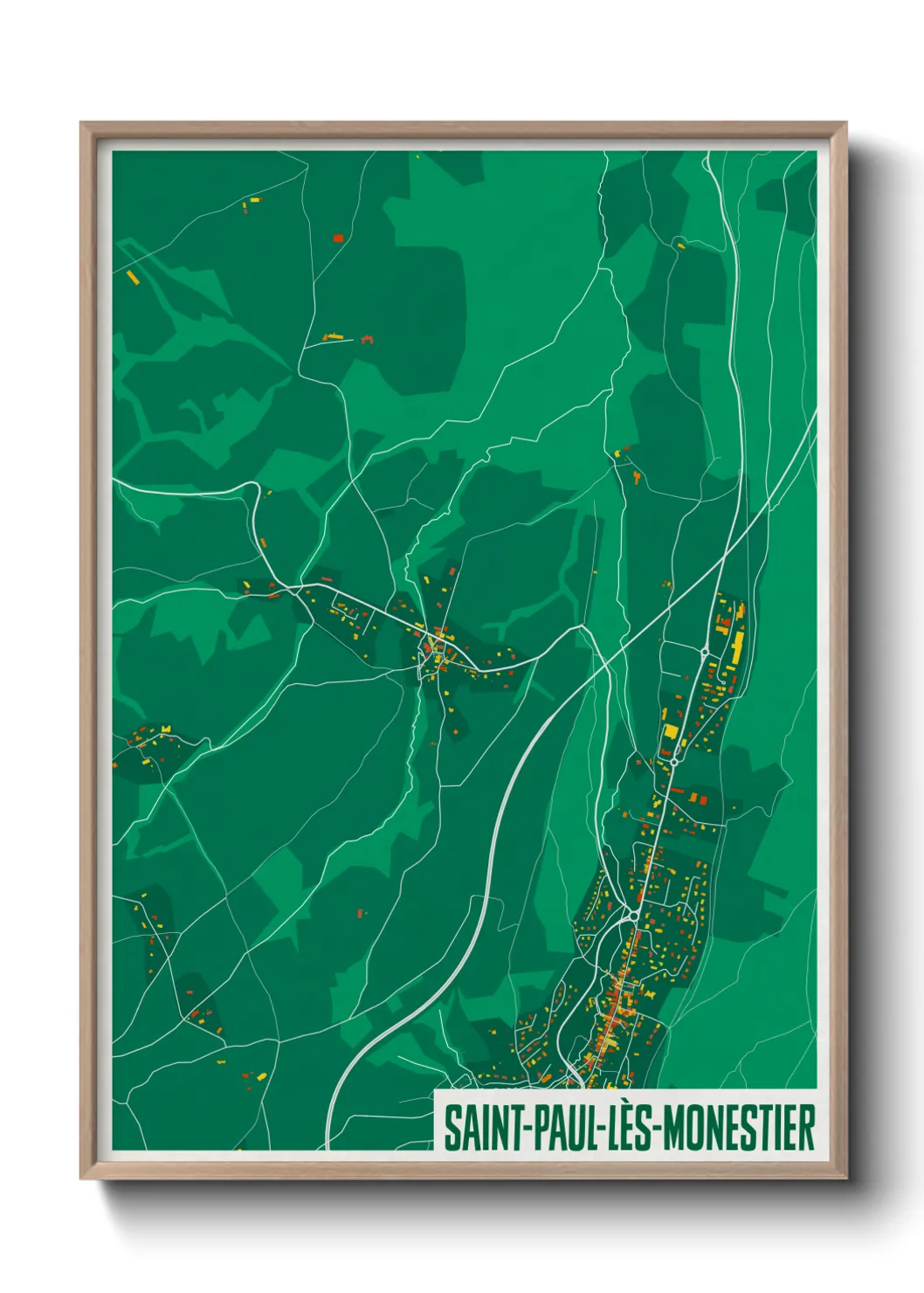 Une affiche de carte sur Saint-Paul-lès-Monestier