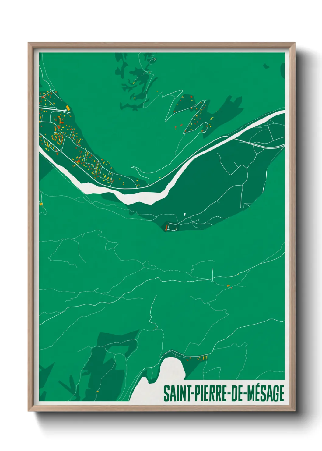 Une affiche de carte sur Saint-Pierre-de-Mésage