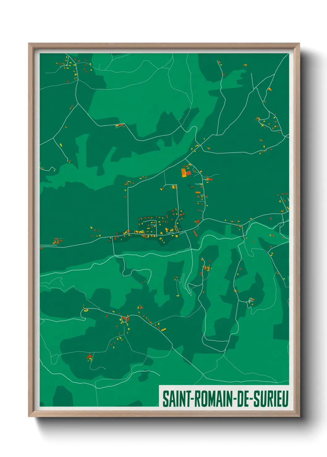 Une affiche de carte sur Saint-Romain-de-Surieu