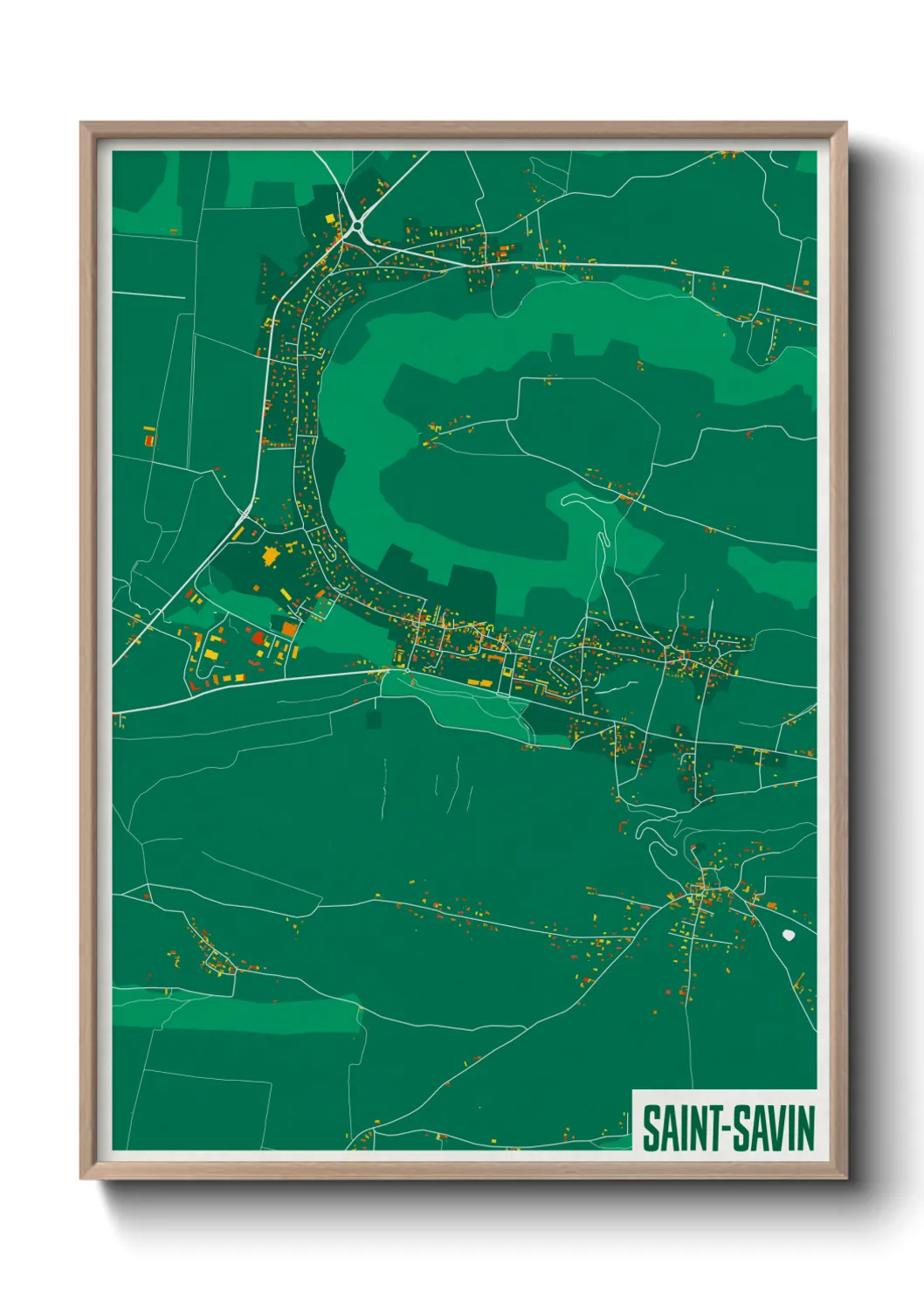 Une affiche de carte sur Saint-Savin