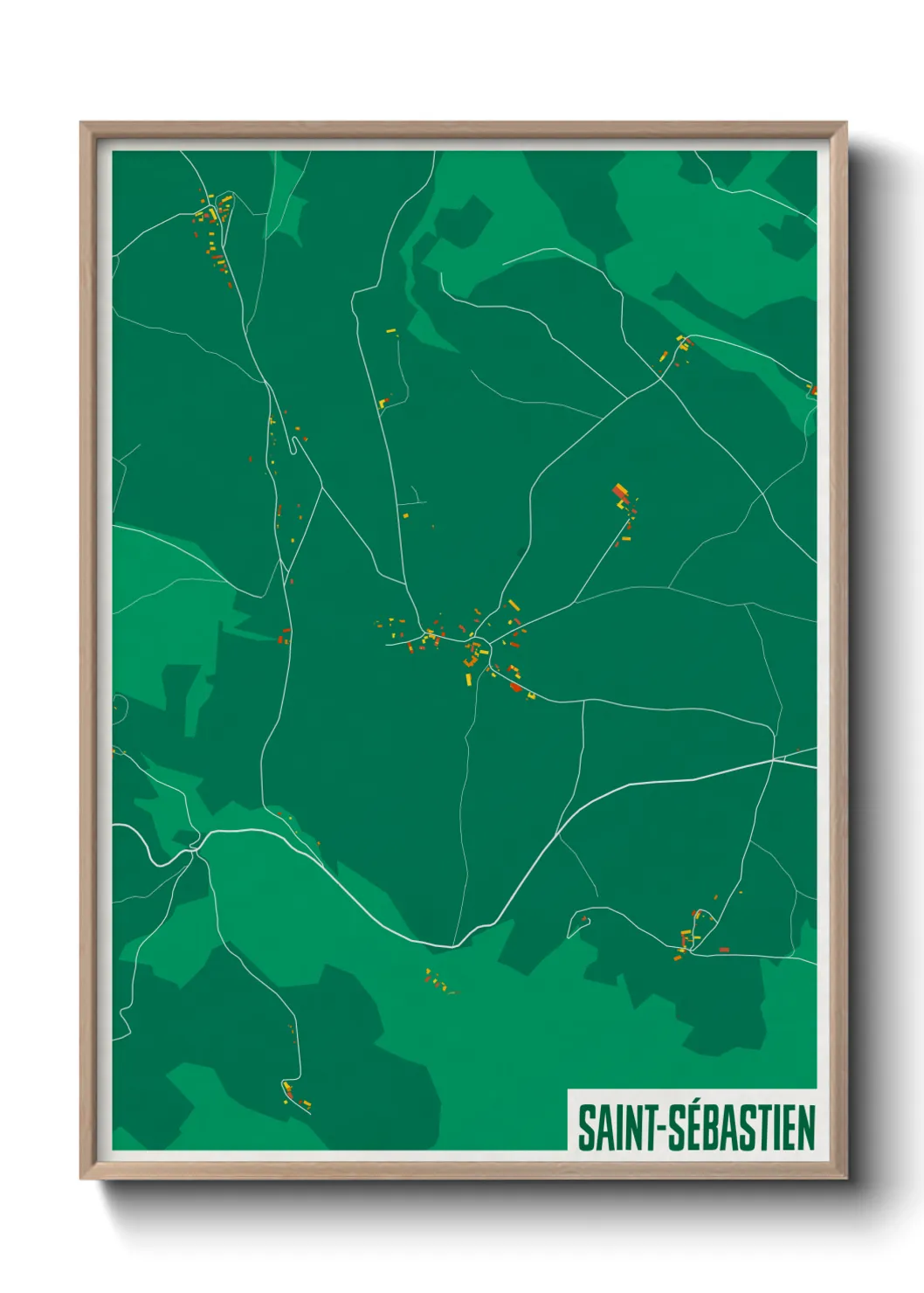 Une affiche de carte sur Saint-Sébastien