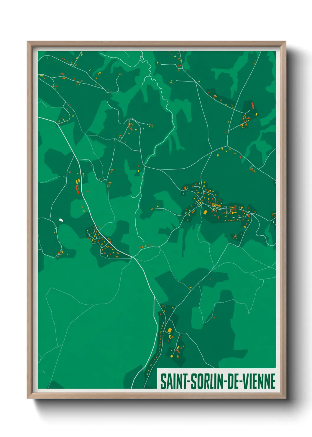 Une affiche de carte sur Saint-Sorlin-de-Vienne