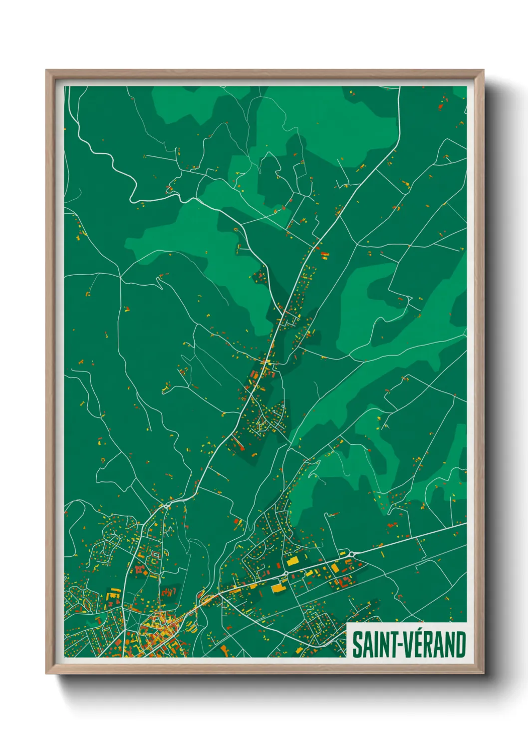 Une affiche de carte sur Saint-Vérand