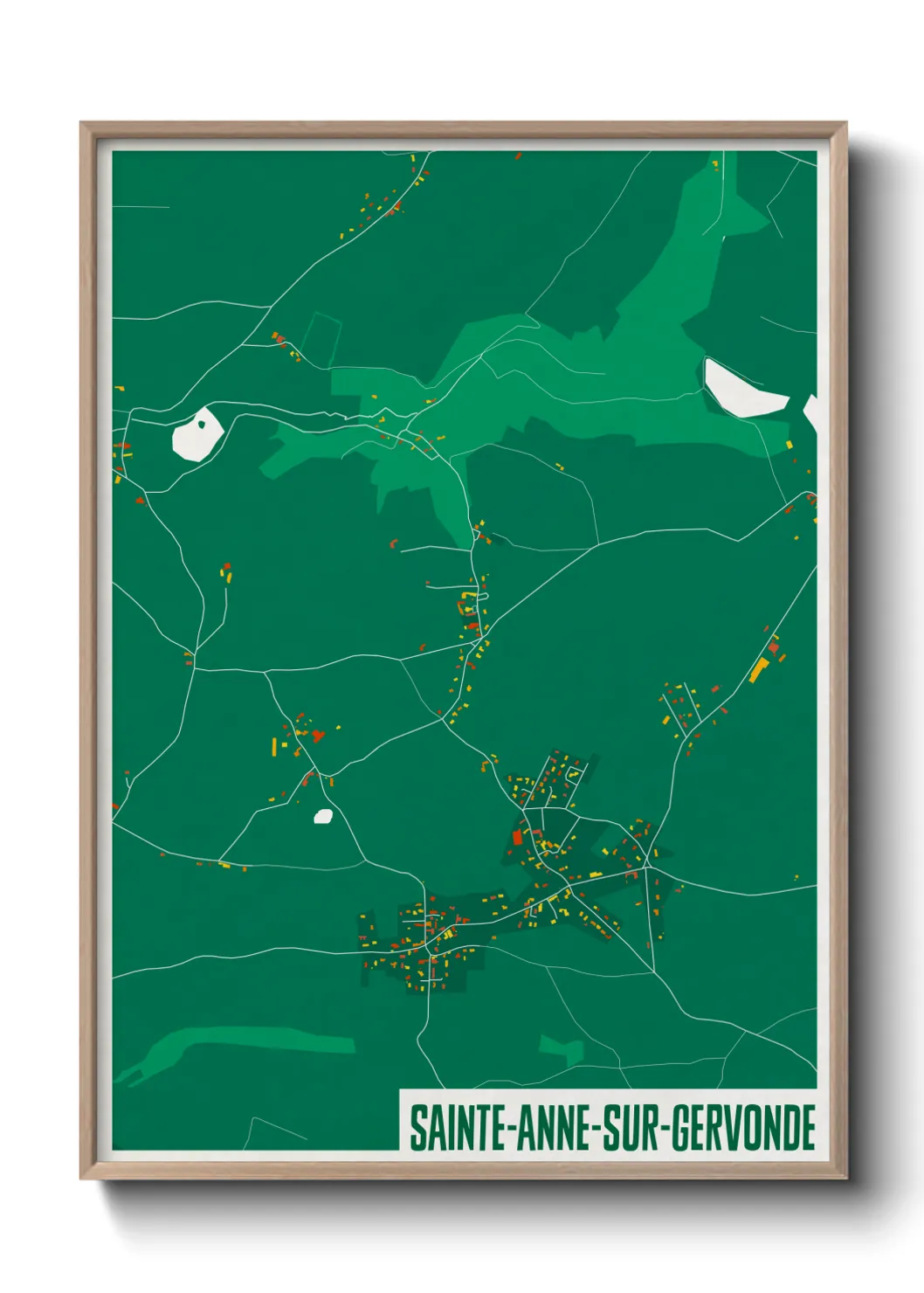 Une affiche de carte sur Sainte-Anne-sur-Gervonde