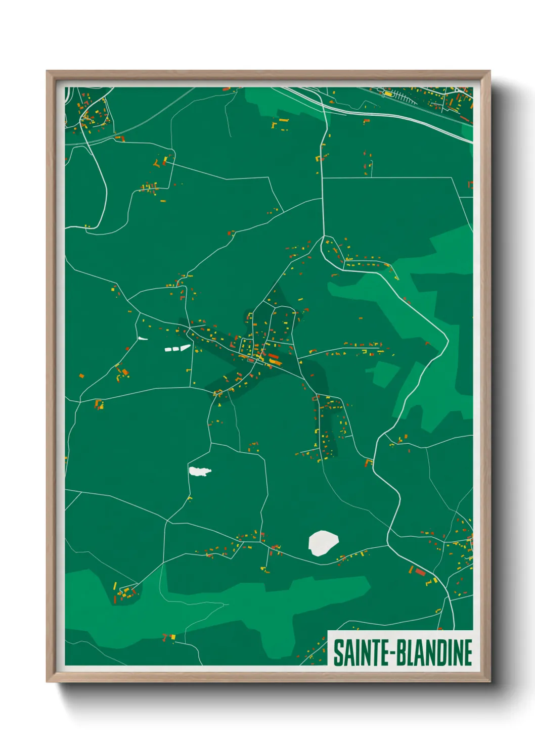Une affiche de carte sur Sainte-Blandine