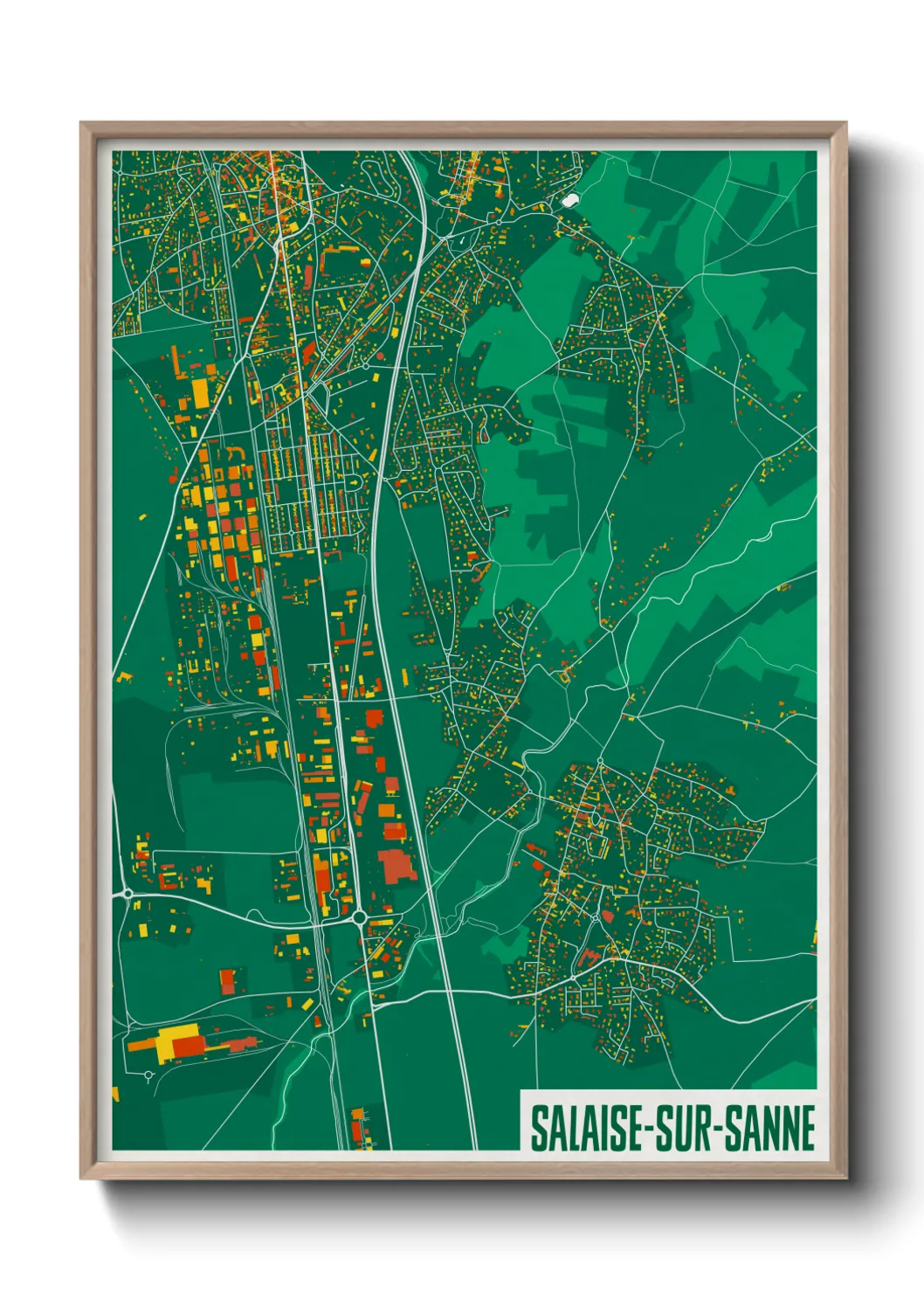 Une affiche de carte sur Salaise-sur-Sanne