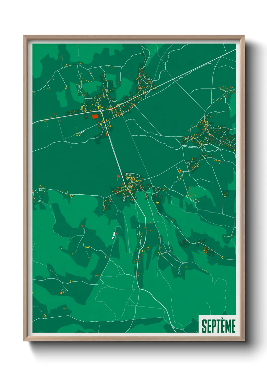 Une affiche de carte sur Septème