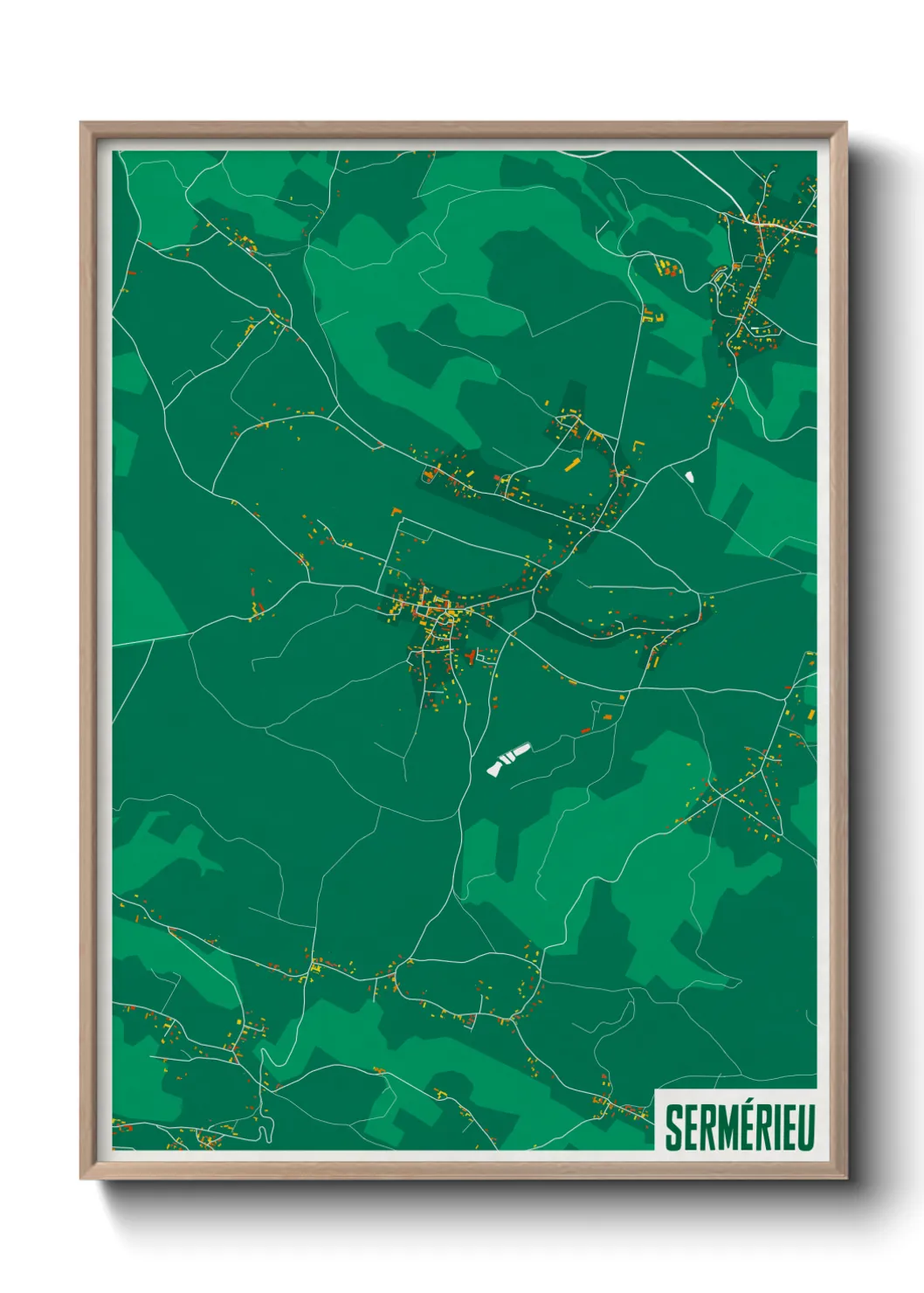 Une affiche de carte sur Sermérieu