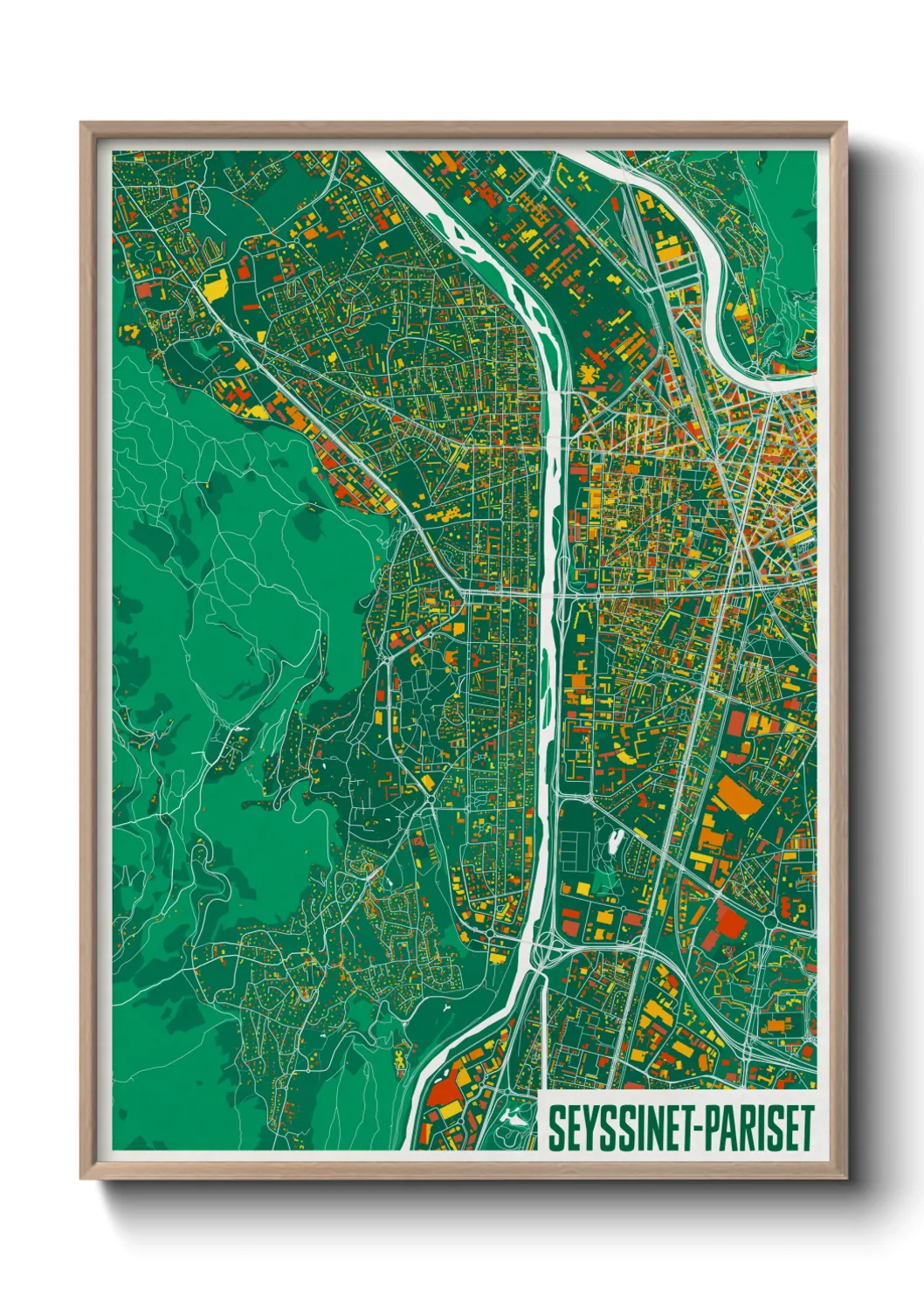 Une affiche de carte sur Seyssinet-Pariset