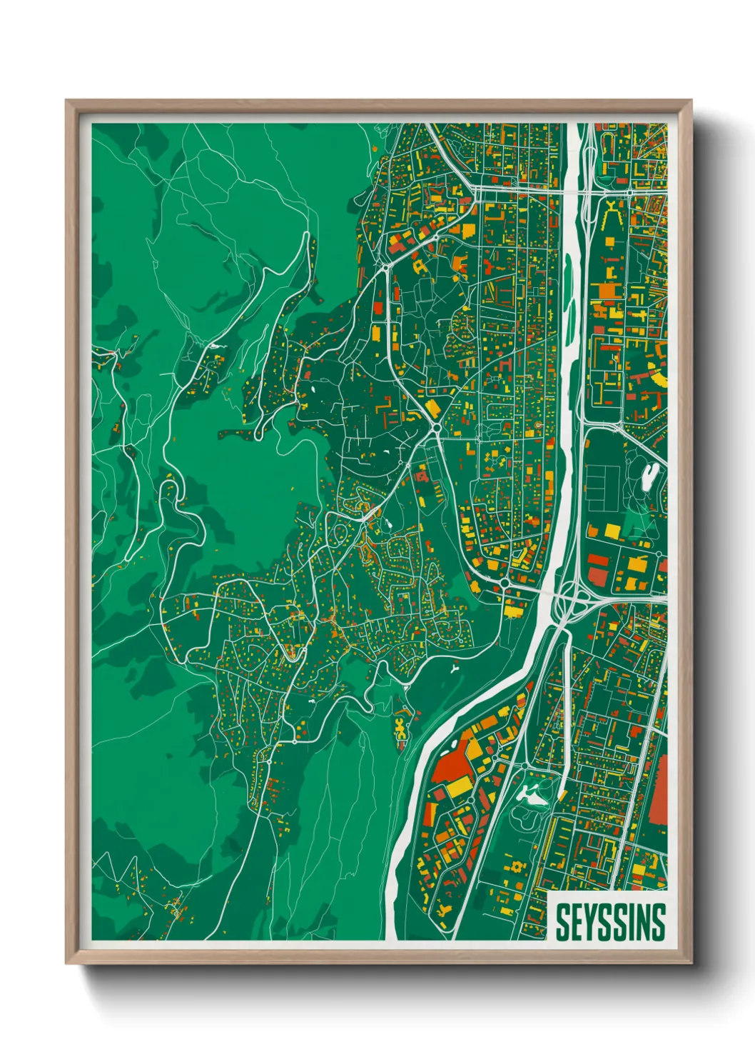 Une affiche de carte sur Seyssins