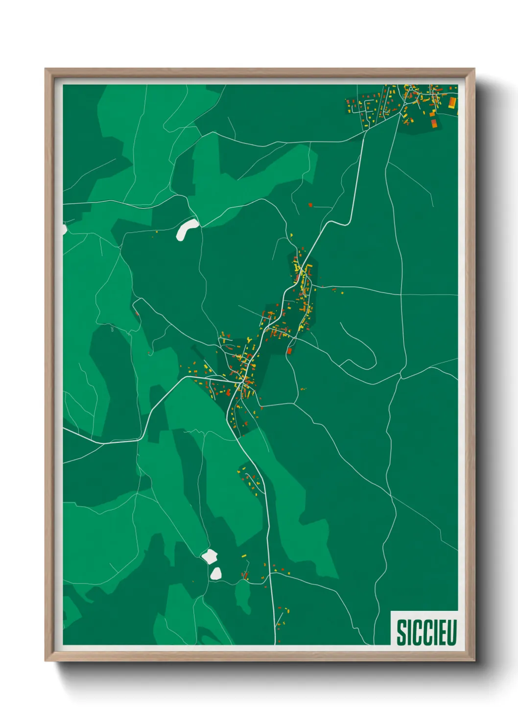 Une affiche de carte sur Siccieu