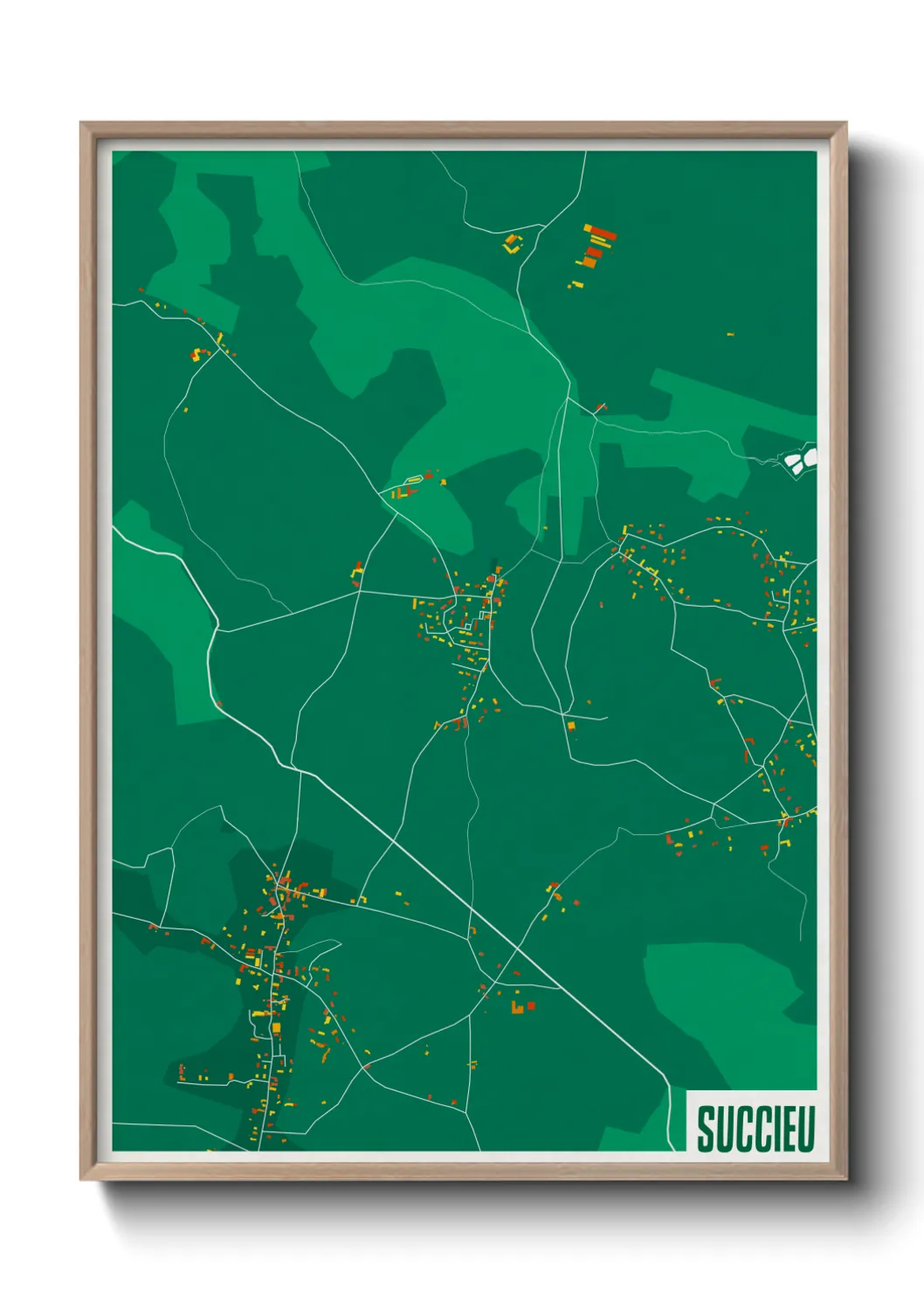 Une affiche de carte sur Succieu