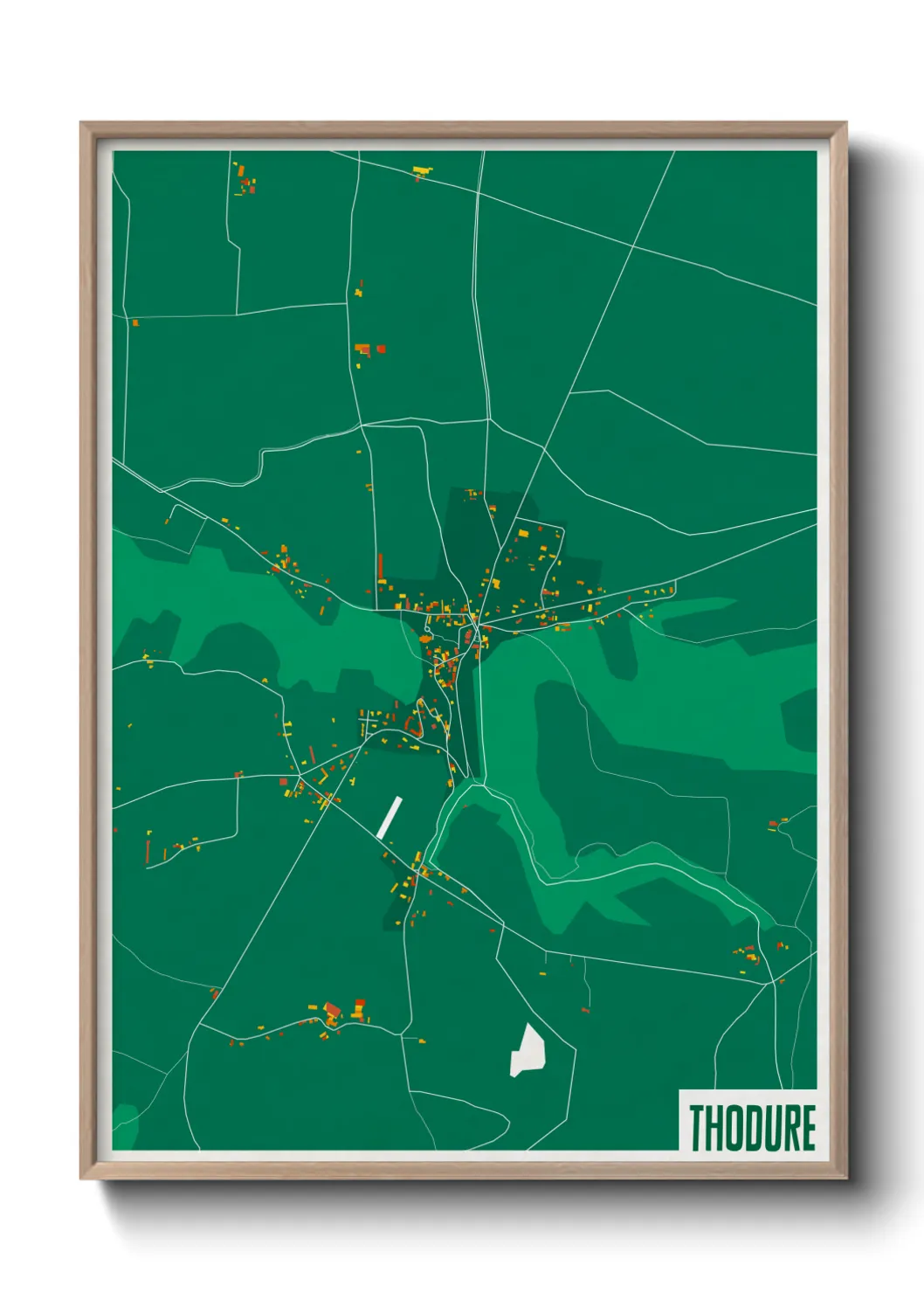 Une affiche de carte sur Thodure