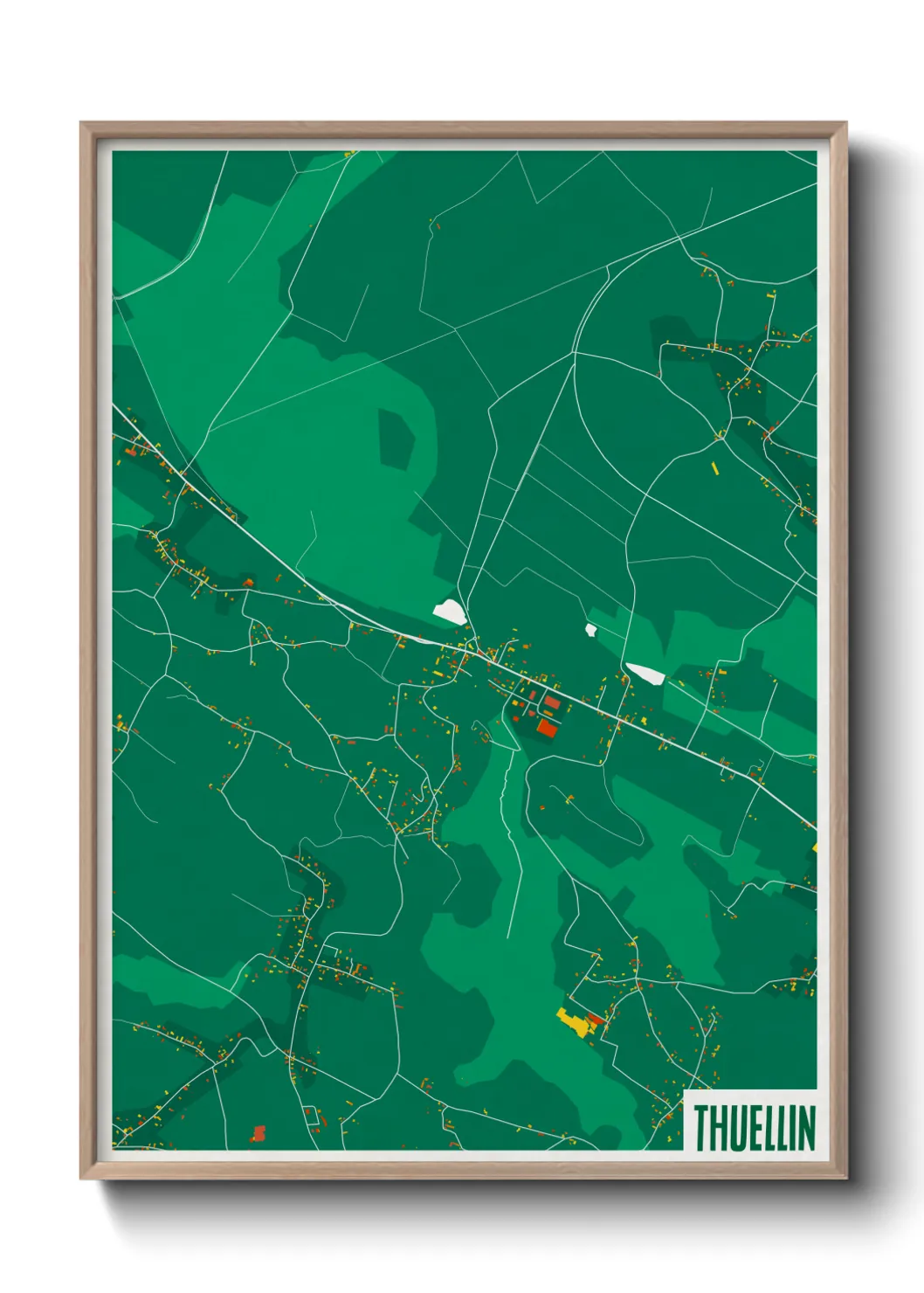 Une affiche de carte sur Thuellin