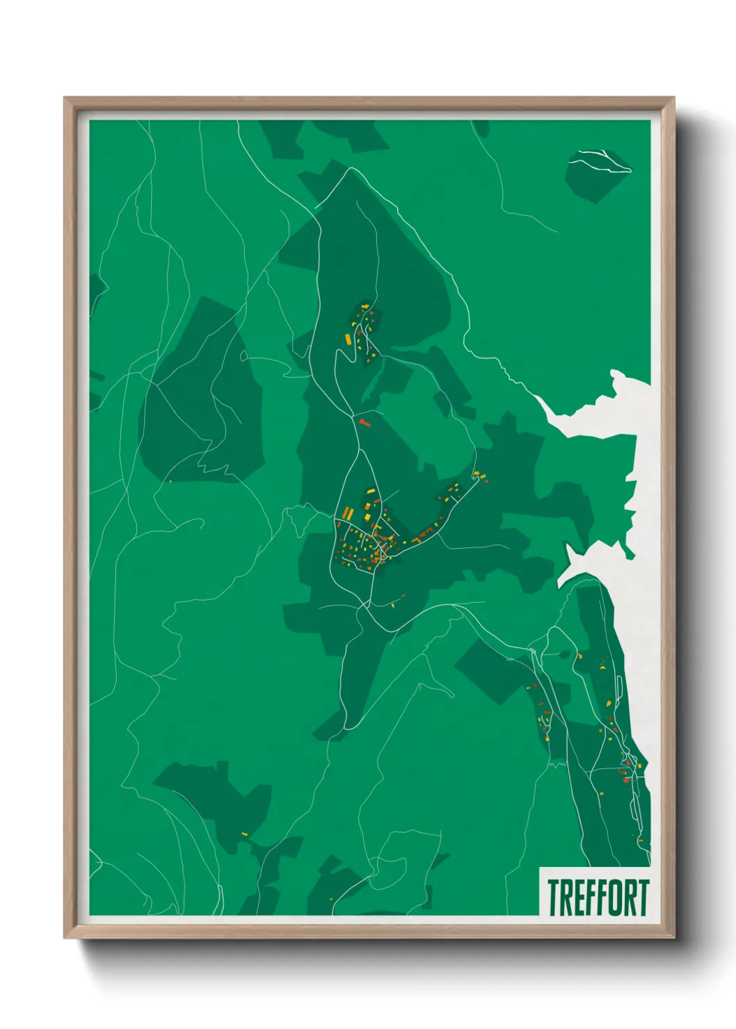 Une affiche de carte sur Treffort