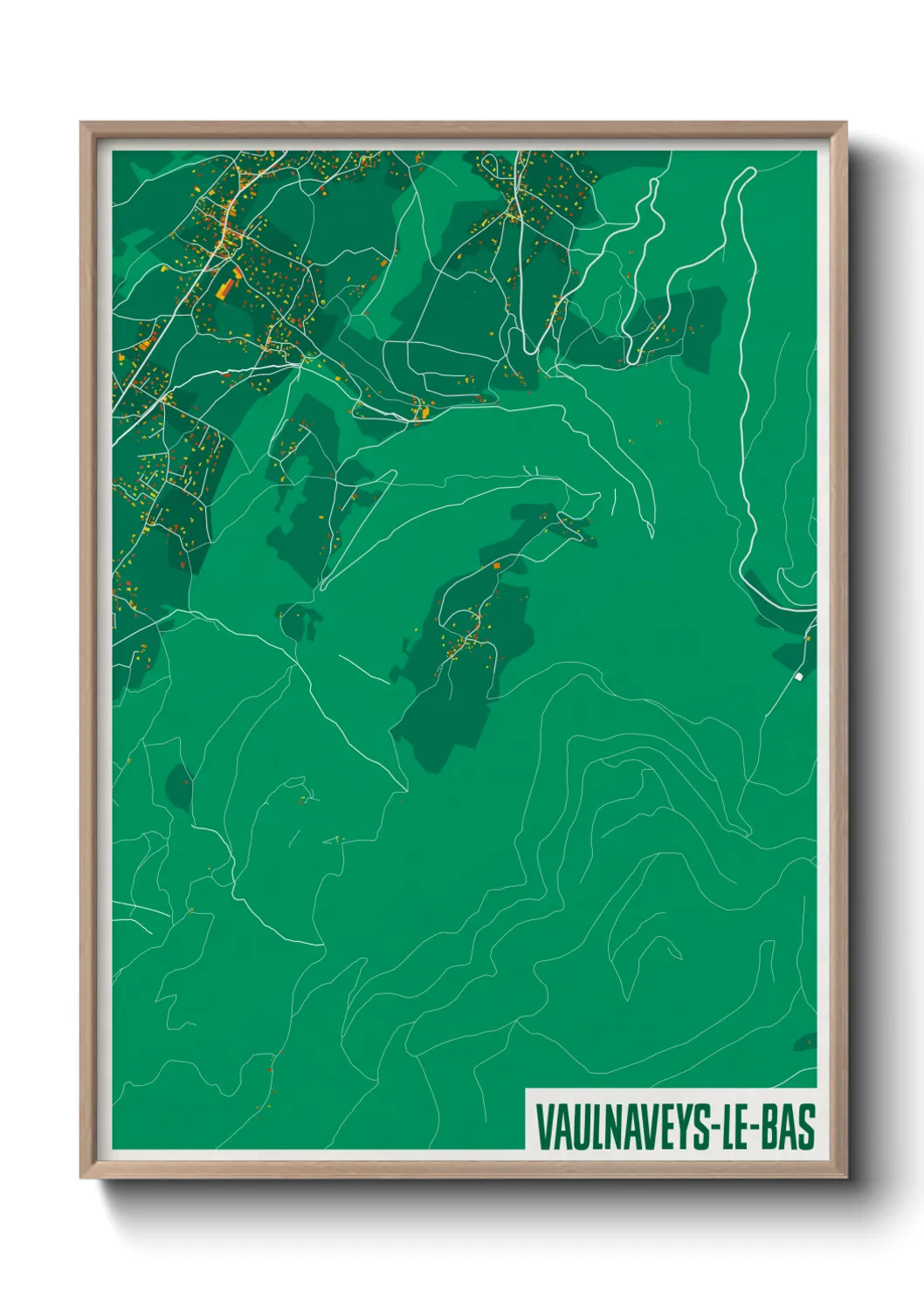 Une affiche de carte sur Vaulnaveys-le-Bas