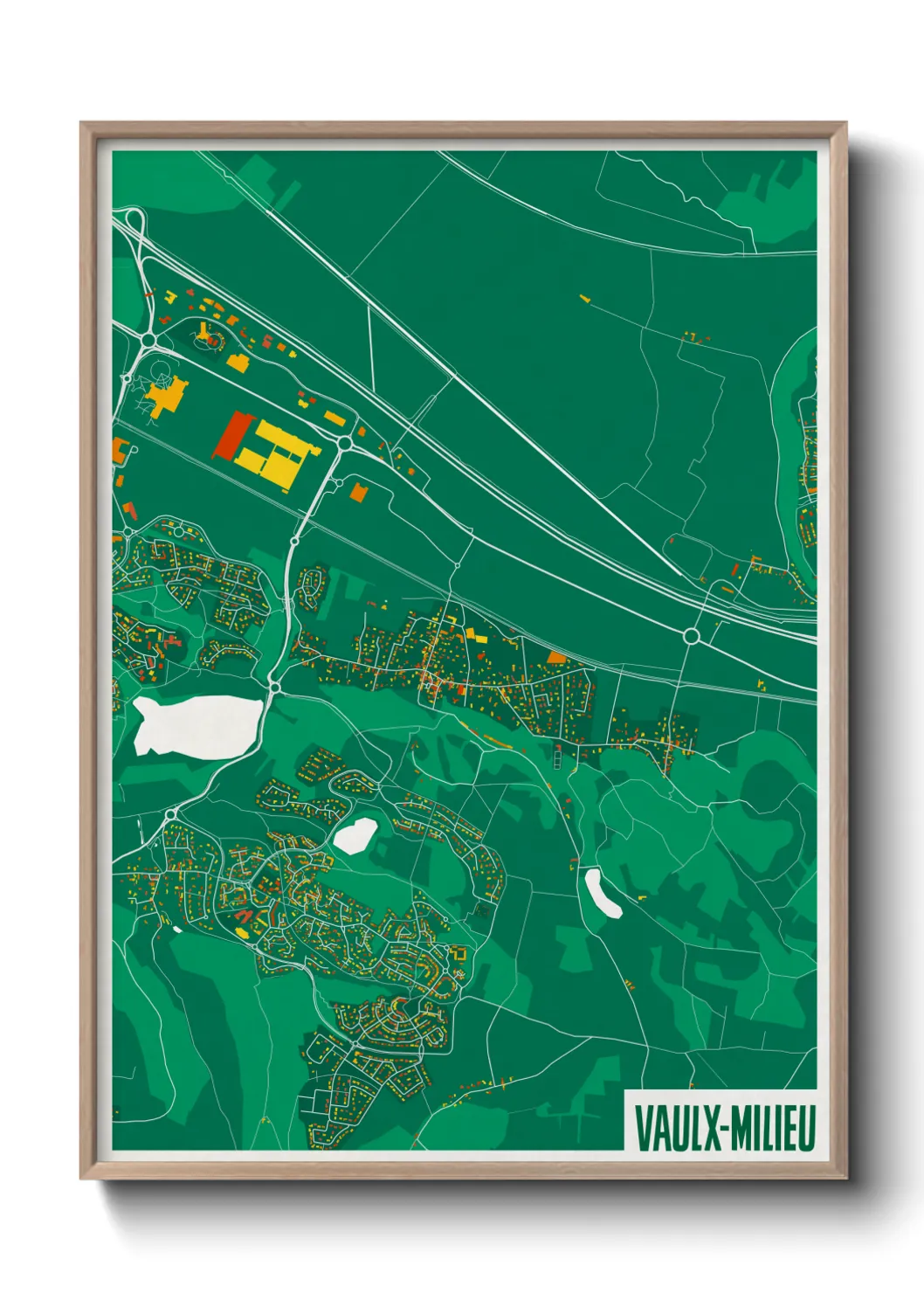 Une affiche de carte sur Vaulx-Milieu