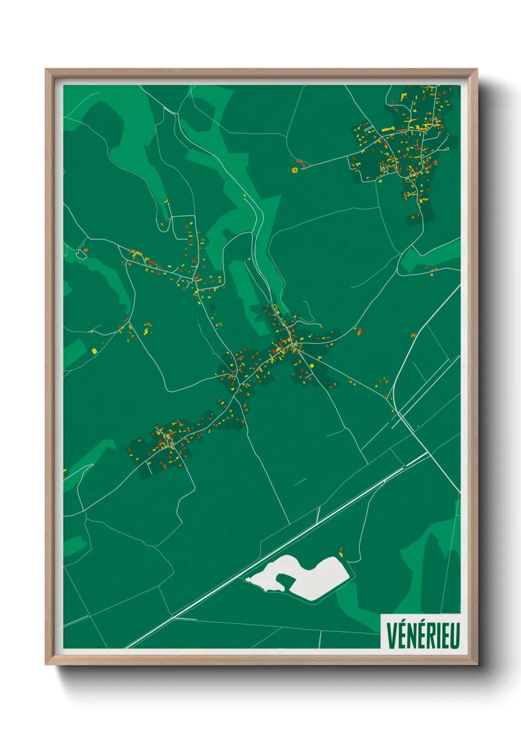 Une affiche de carte sur Vénérieu