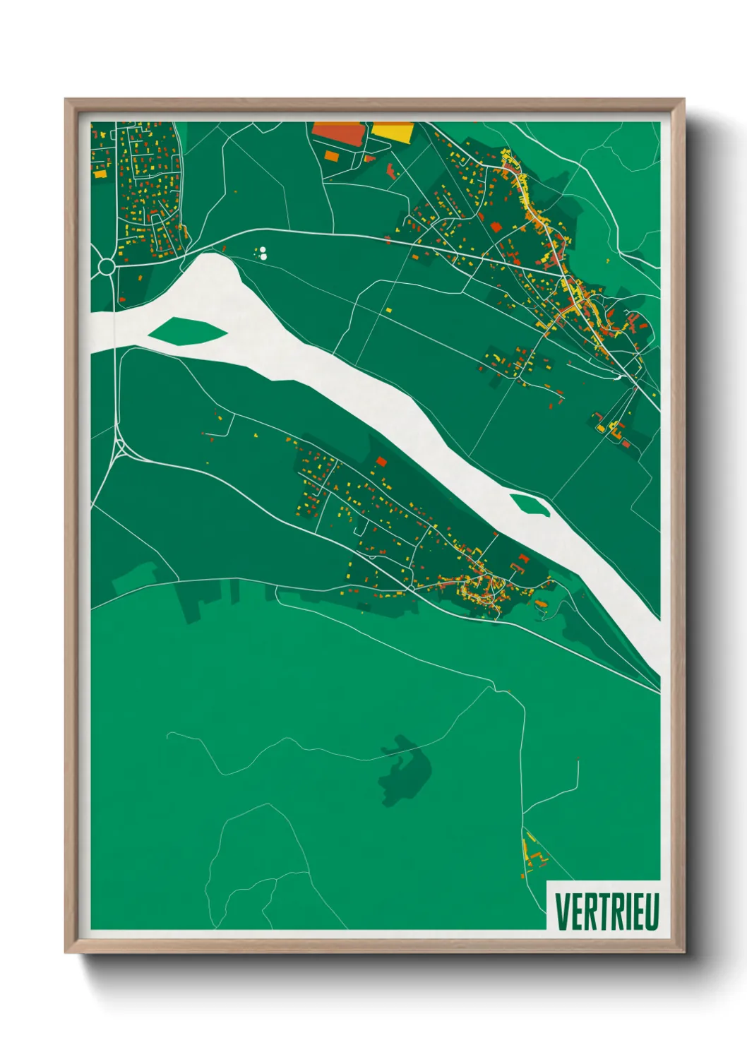 Une affiche de carte sur Vertrieu