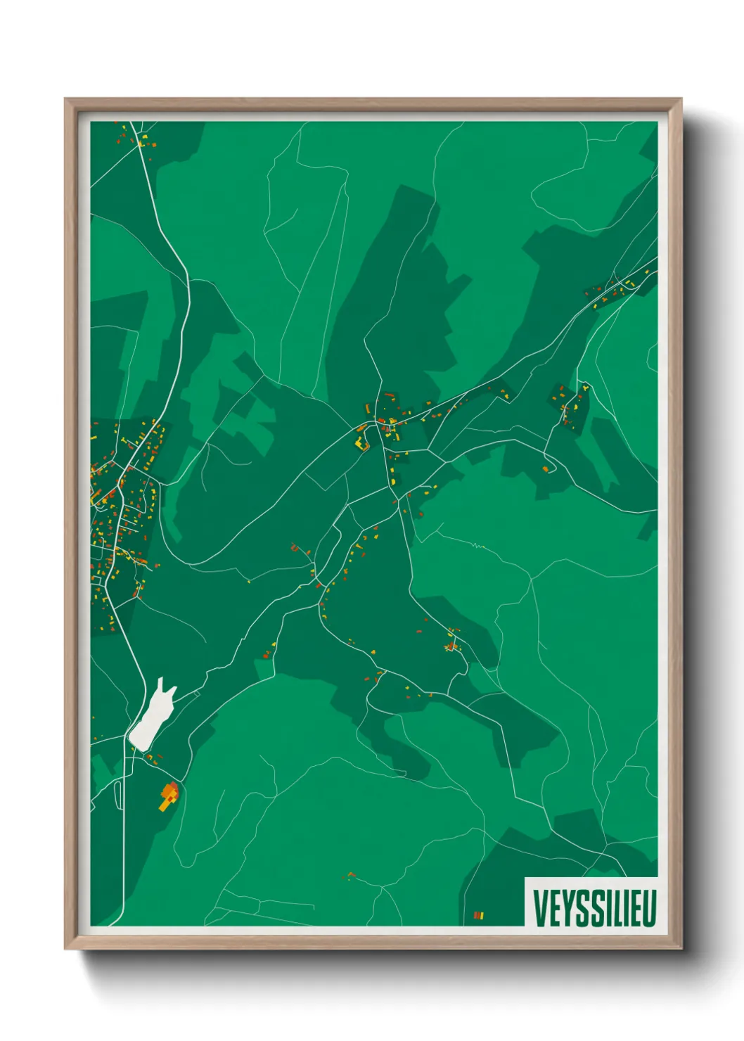 Une affiche de carte sur Veyssilieu