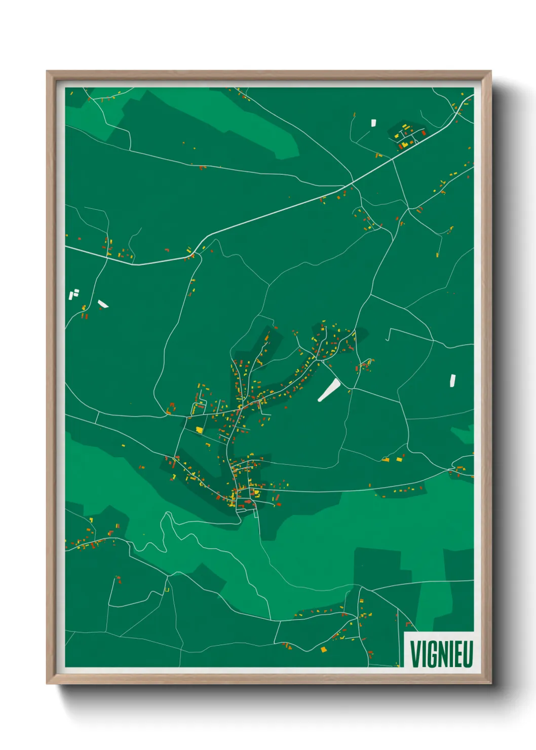 Une affiche de carte sur Vignieu
