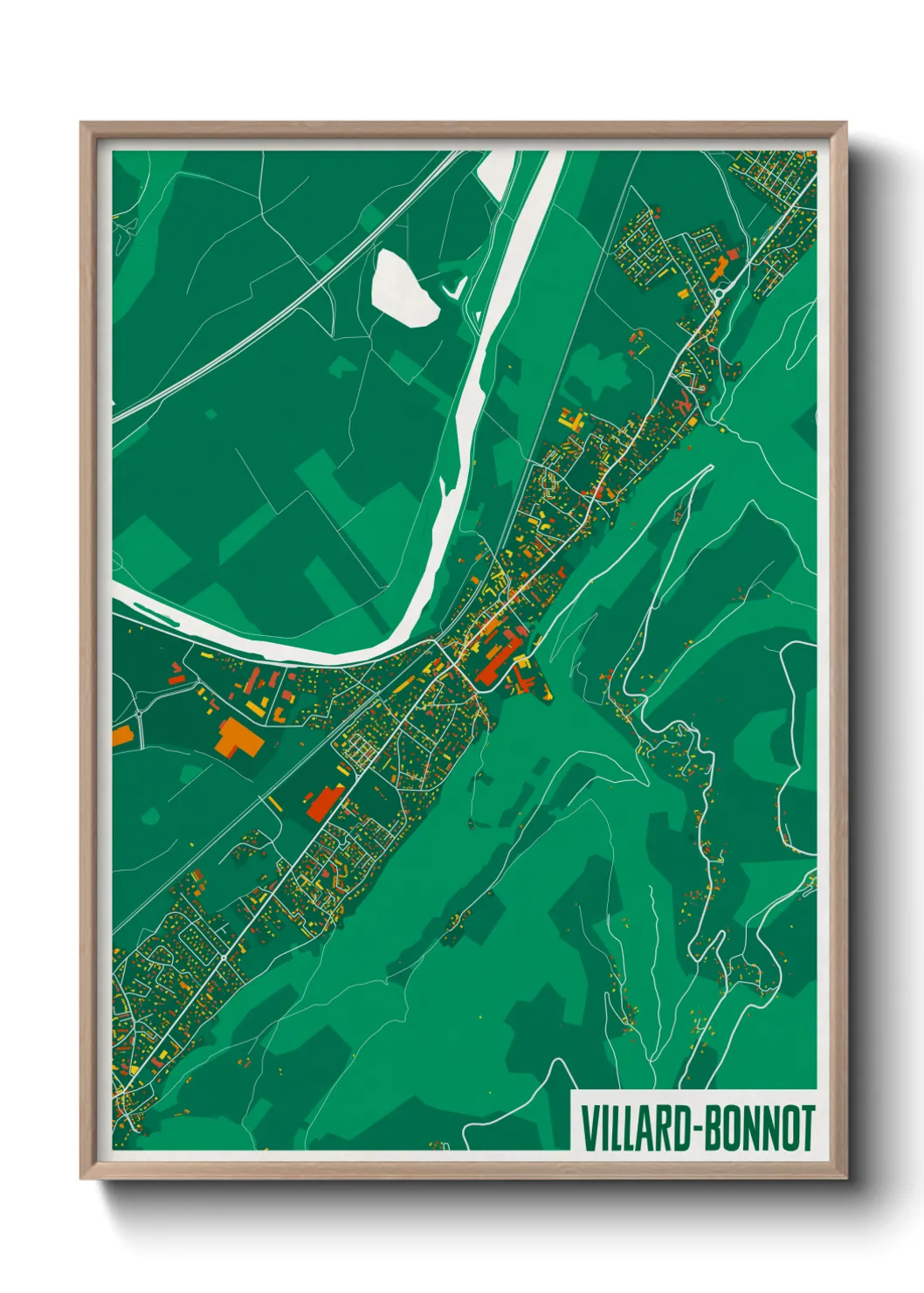 Une affiche de carte sur Villard-Bonnot