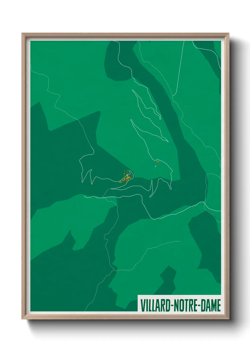 Une affiche de carte sur Villard-Notre-Dame