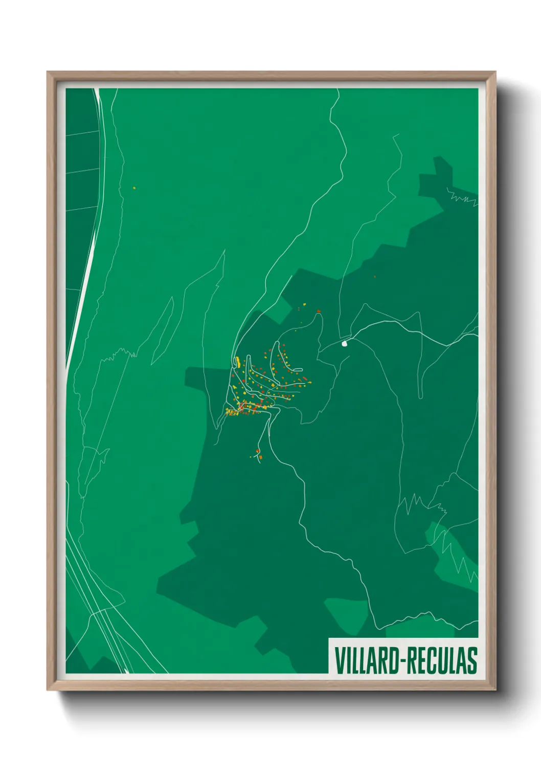 Une affiche de carte sur Villard-Reculas