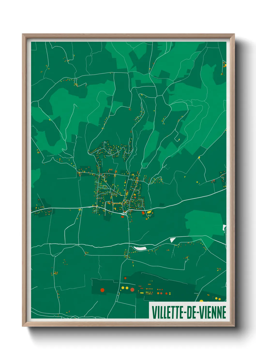 Une affiche de carte sur Villette-de-Vienne