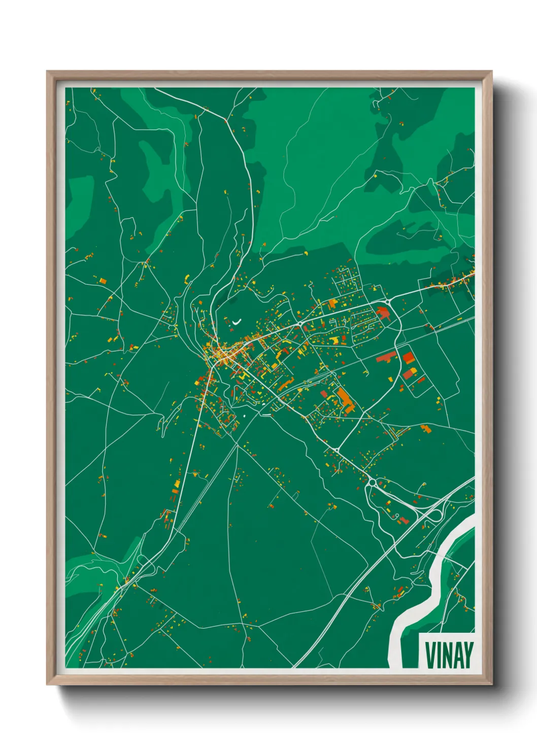 Une affiche de carte sur Vinay