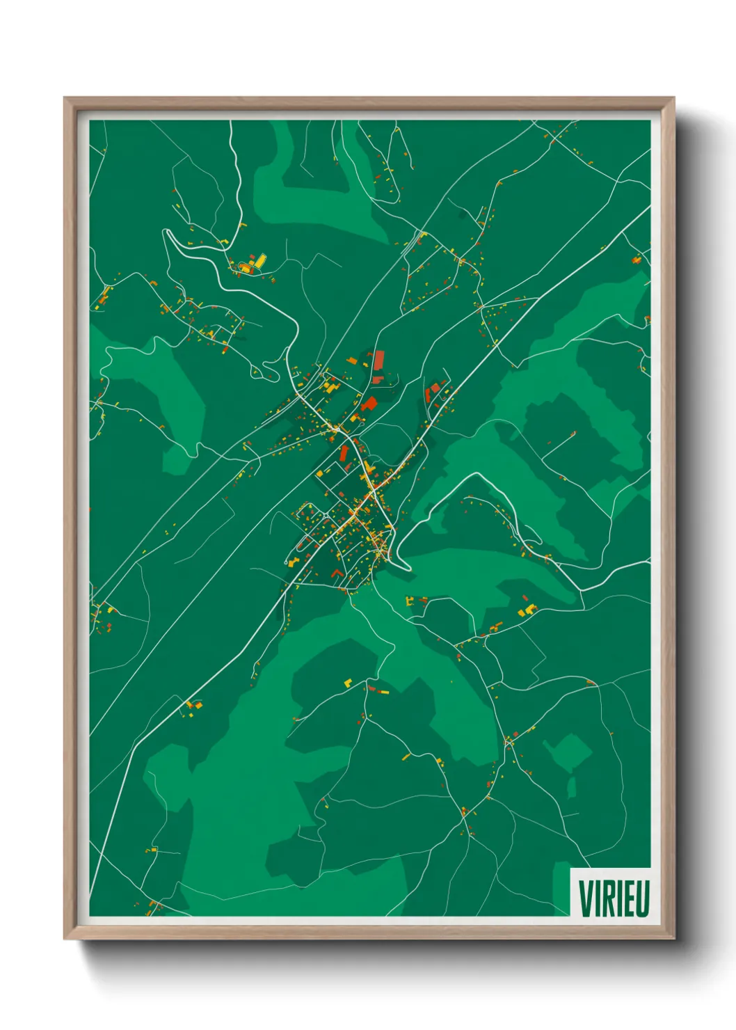 Une affiche de carte sur Virieu
