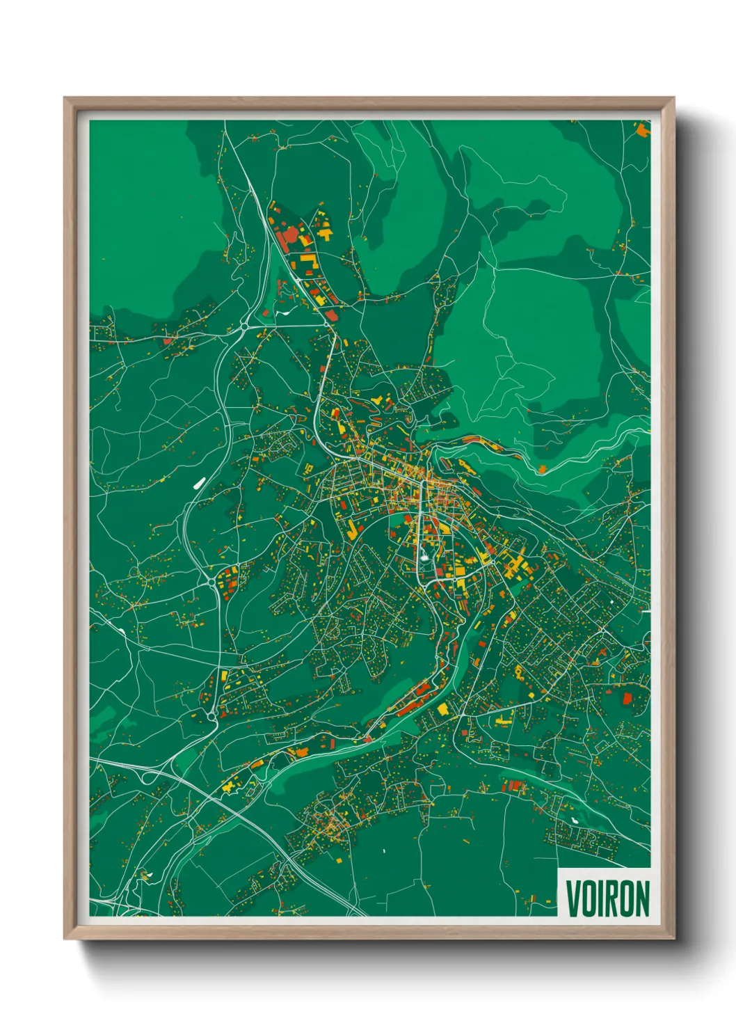 Une affiche de carte sur Voiron
